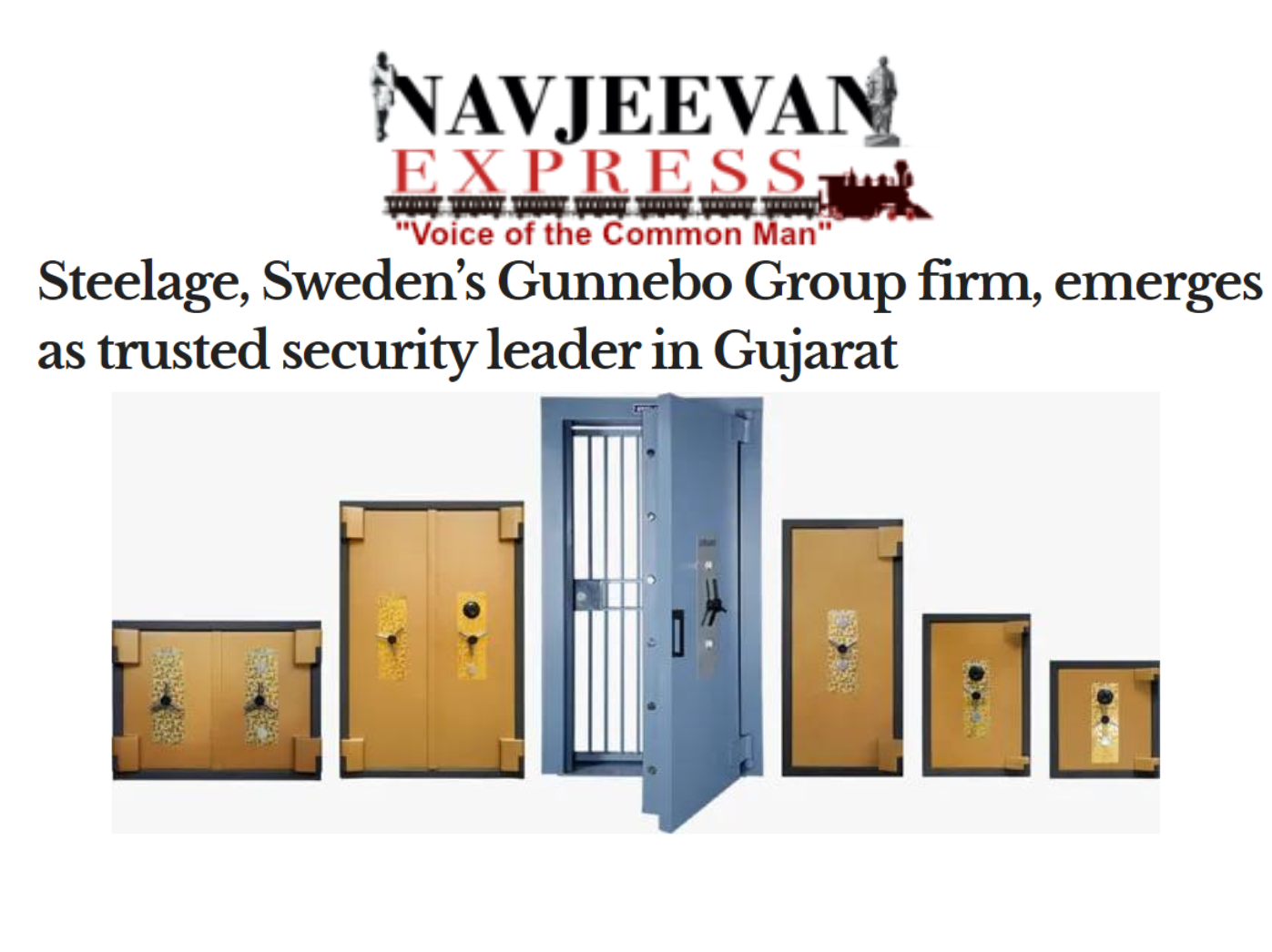 Steelage, Swedens Gunnebo Group firm, emerges as trusted security leader in Gujarat